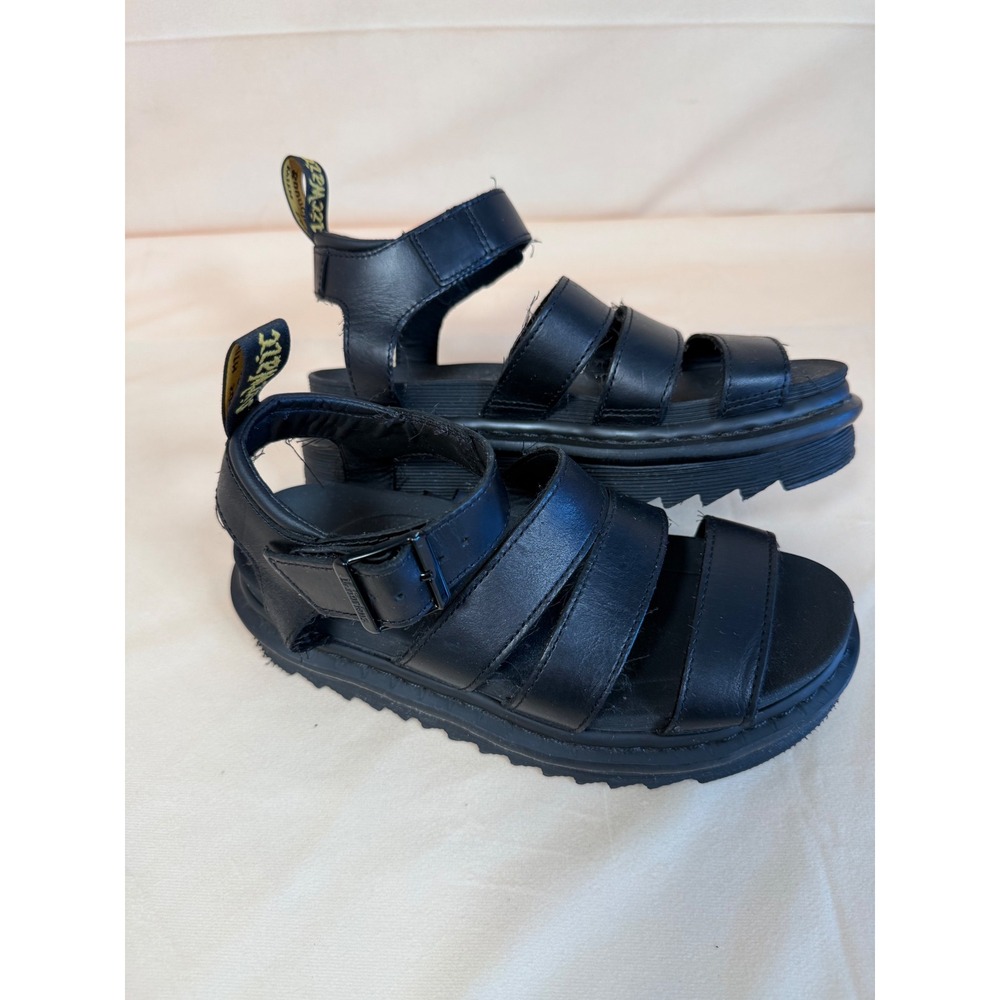 Dr. Martens Blaire Sandals Womens 5 Black Good Platform Gladiator Strappy